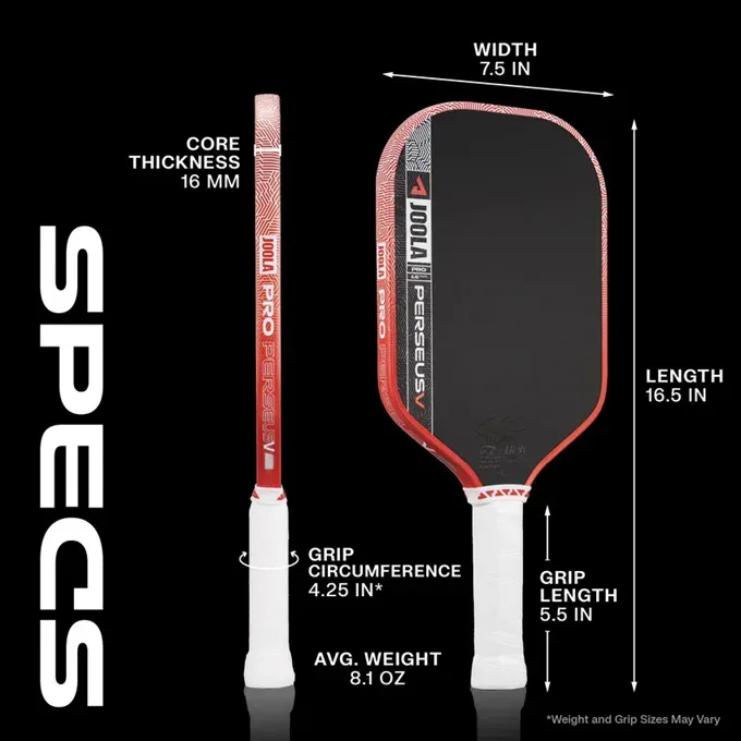 JOOLA Perseus Pro V Pickleball Paddle- Red